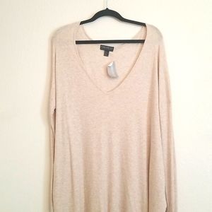 Forever21 knit vneck 3x oatmeal